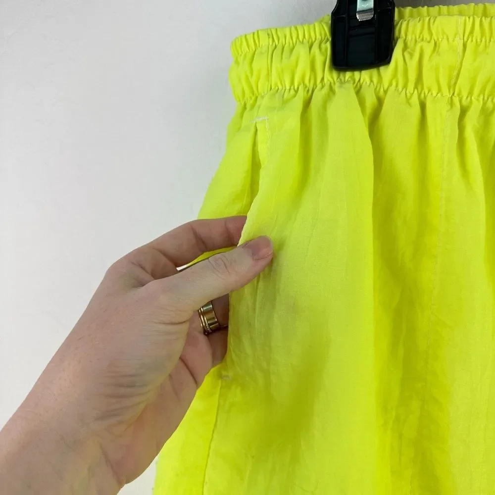 Vintage Shorts Mens L‎ Neon Yellow Elastic Athleisure Volleyball Hawaii USA made